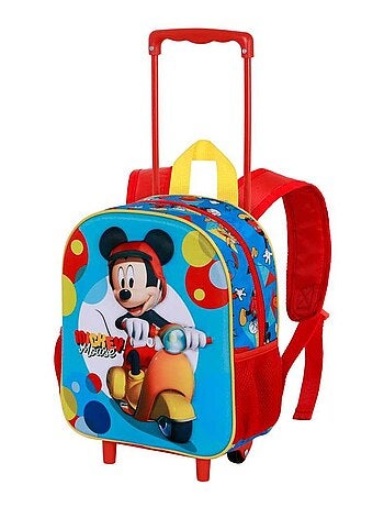 Sac à dos 3D à Roulettes Petit - Disney Mickey Mouse Scooter - Bleu - Taille Unique