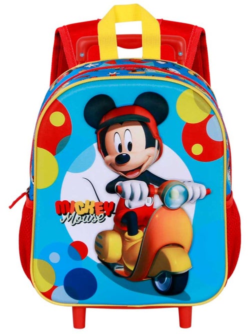 Sac à dos 3D à Roulettes Petit - Disney Mickey Mouse Scooter - Bleu - Taille Unique - Kiabi