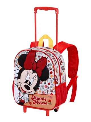 Sac à dos 3D à Roulettes Petit - Disney Minnie Mouse Flowered - Rouge - Taille Unique