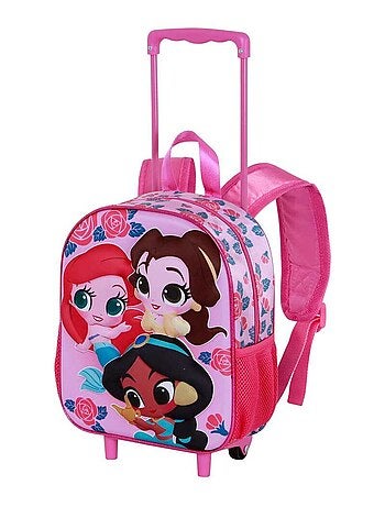 Sac à dos 3D à Roulettes Petit - Disney Princesses Disney Flowers - Rose - Taille Unique