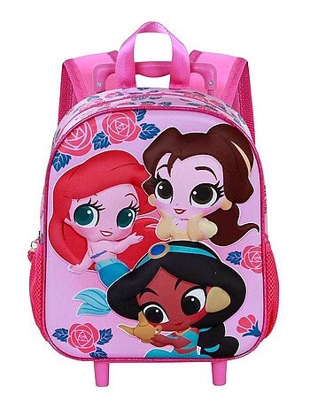 Sac à dos 3D à Roulettes Petit - Disney Princesses Disney Flowers - Rose - Taille Unique