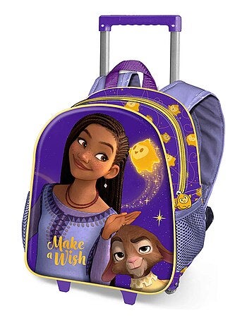 Sac à dos 3D à Roulettes Petit - Disney Wish, Asha et la Bonne Étoile Star - Lilas - Taille Unique
