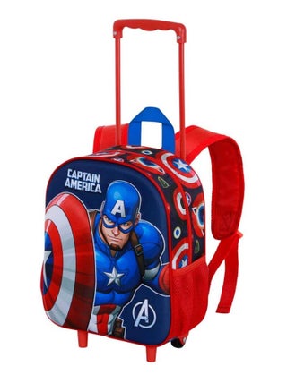 Sac à dos 3D à Roulettes Petit - Marvel Captain America Patriot - Multicolore - Taille Unique