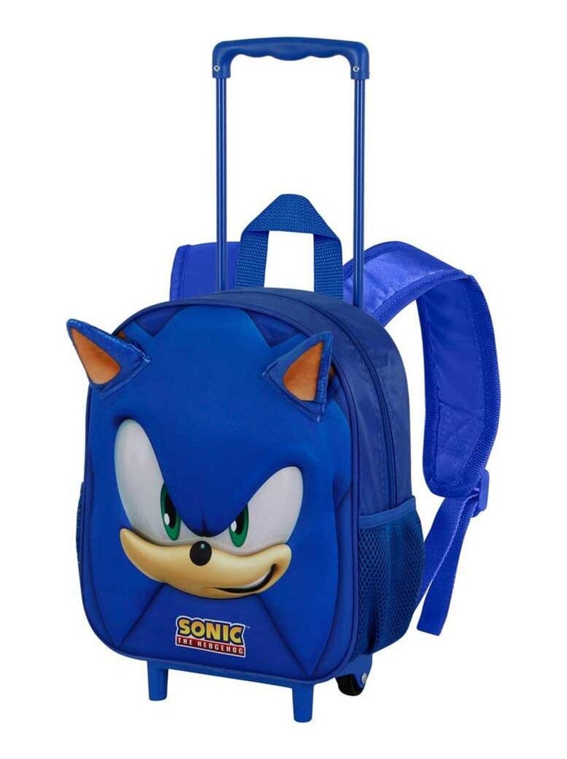 Sac à dos 3D à Roulettes Petit - Sonic Face Bleu - Kiabi