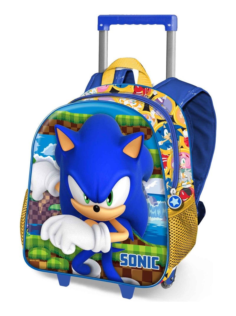 Sac à dos 3D à Roulettes Petit - Sonic Game Bleu - Kiabi