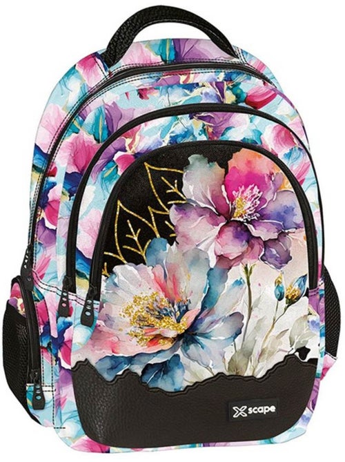 Sac à dos 42 cm floral watercolor à 2 compartiments zippés CMP - Kiabi