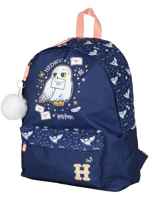 Sac à dos 42 cm 'hedwig' 2 compartiments zippés - rayures réfléchissantes harry potter - Kiabi