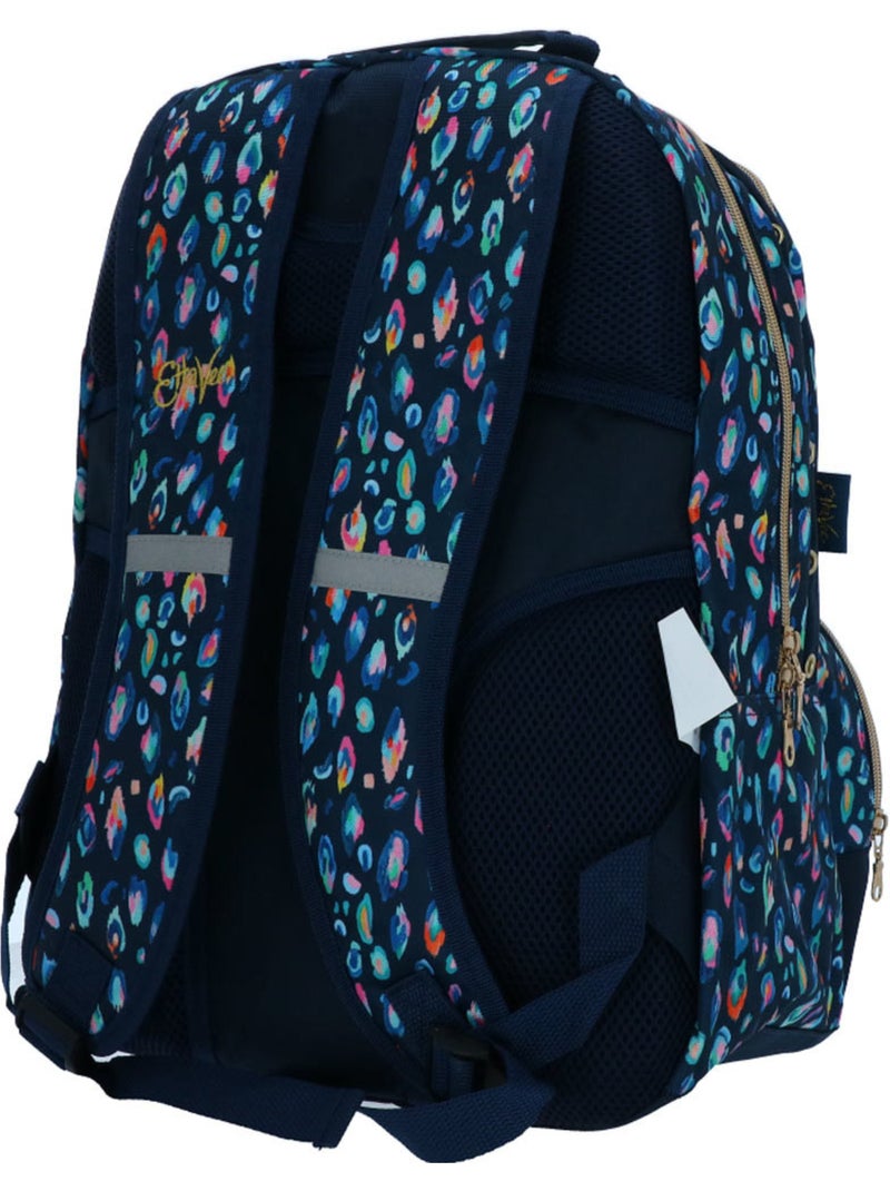 Sac à dos 42 cm  So Chic 2 compartiments zippés Marine/Multicolore - Kiabi