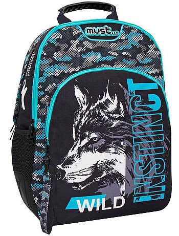 Sac à dos 45 cm 'Animal Planet' à motif loup 3 compartiments CMP