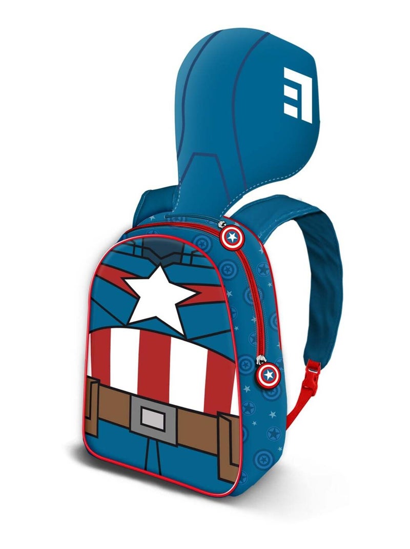 Sac à dos à Capuche Hood - Captain America GuriHiru - Bleu - Taille Unique Bleu - Kiabi