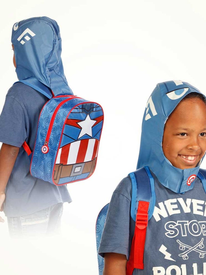 Sac à dos à Capuche Hood - Captain America GuriHiru - Bleu - Taille Unique Bleu - Kiabi