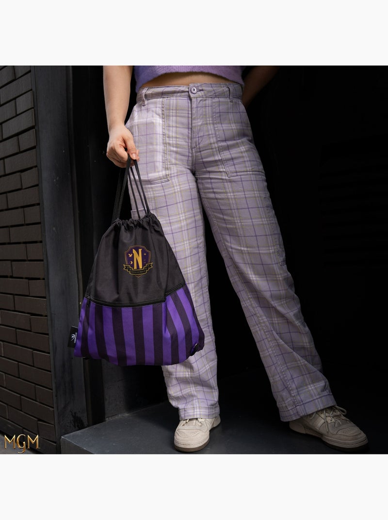 Sac à dos à cordon Académie Nevermore - Mercredi Noir - Kiabi
