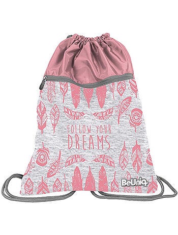 Sac à dos à cordon de sport 45 cm BeUniq – FOLLOW YOUR DREAMS