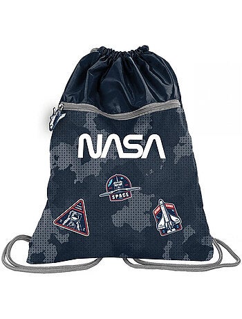Sac à dos à cordon NASA 45 cm – Poche zippée et motif spatial – NASA