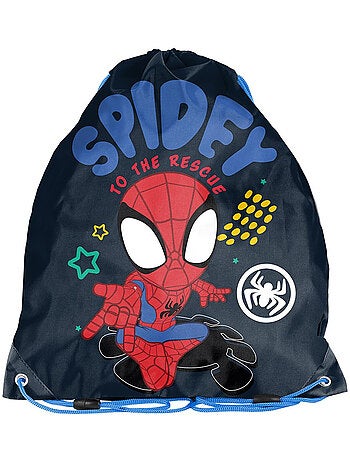 Sac à dos à cordon 'Spider-Man' motifs étoiles et pois – 38 x 34 cm – PASO