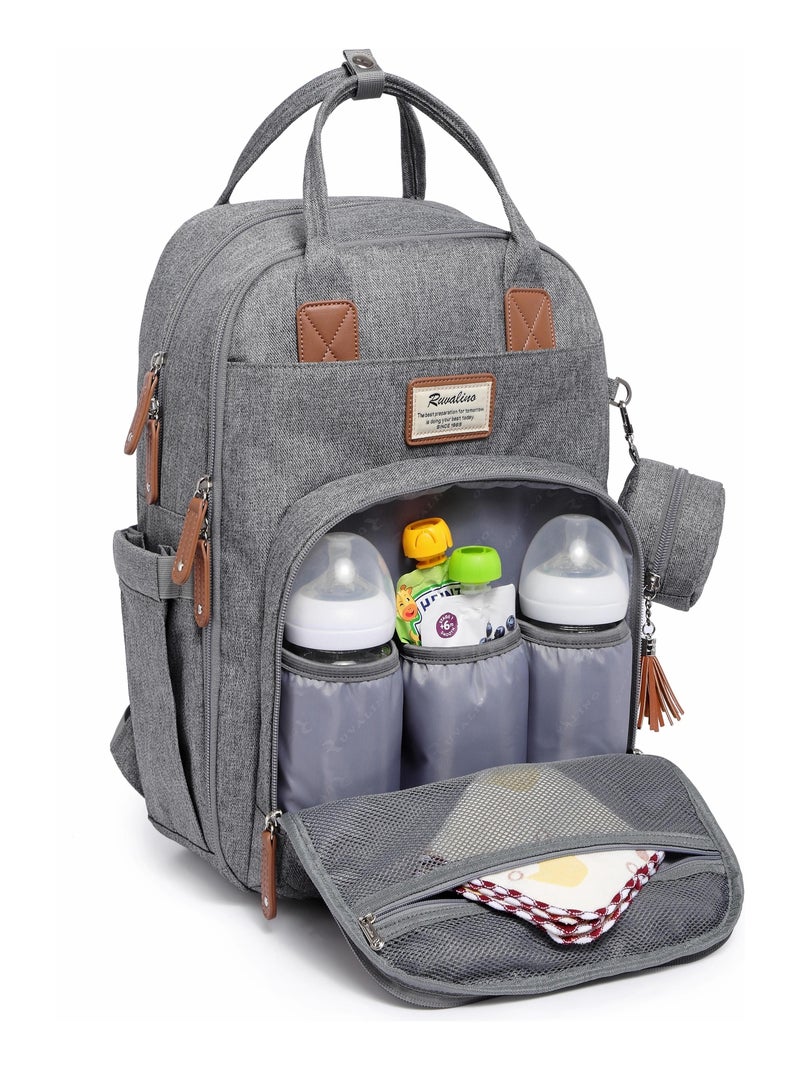 Sac à dos à langer bébé multifonctions avec pochette de change