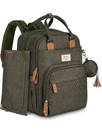 Sac à dos à langer bébé multifonctions avec pochette de change