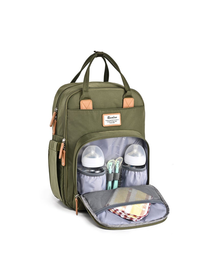 Sac à dos à langer bébé multifonctions avec tapis de change Kaki - Kiabi