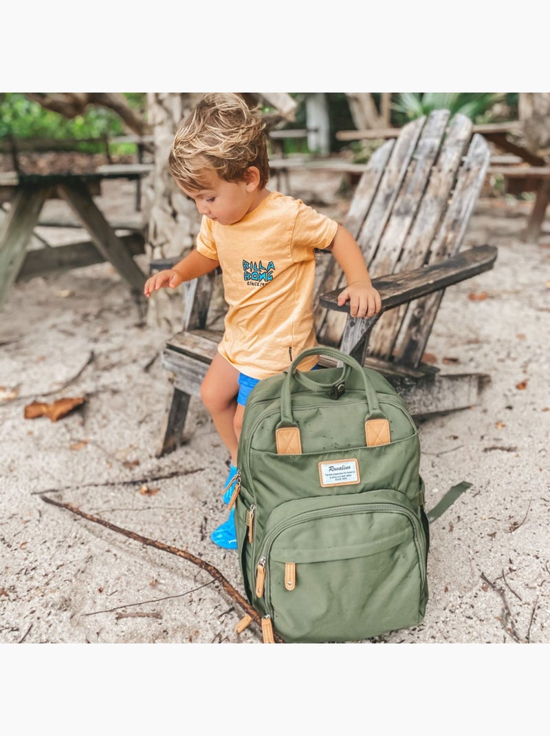 Sac à dos à langer bébé multifonctions avec tapis de change Kaki - Kiabi