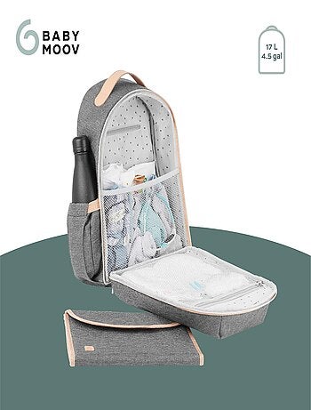 Sac à dos à langer Le Pyla Smokey - Matelas à langer inclus - isotherme 'Babymoov'
