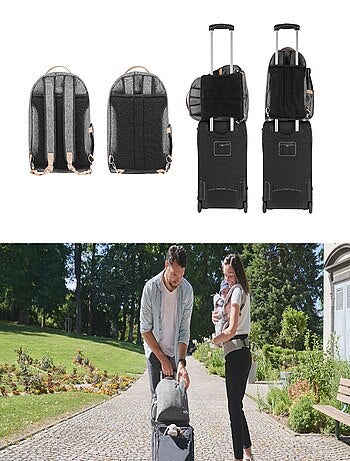 Sac à dos à langer Le Pyla Smokey - Matelas à langer inclus - isotherme 'Babymoov'