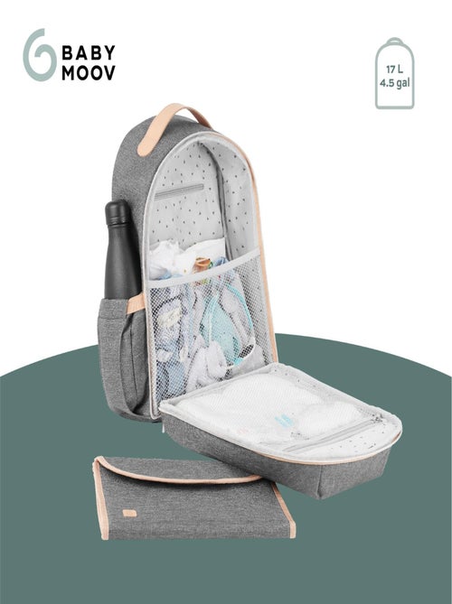 Sac à dos à langer Le Pyla Smokey - Matelas à langer inclus - isotherme 'Babymoov' - Kiabi