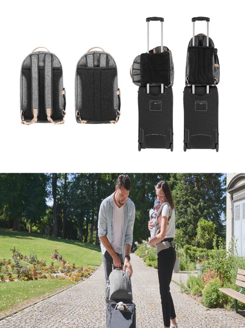 Sac à dos à langer Le Pyla Smokey - Matelas à langer inclus - isotherme 'Babymoov' - Kiabi