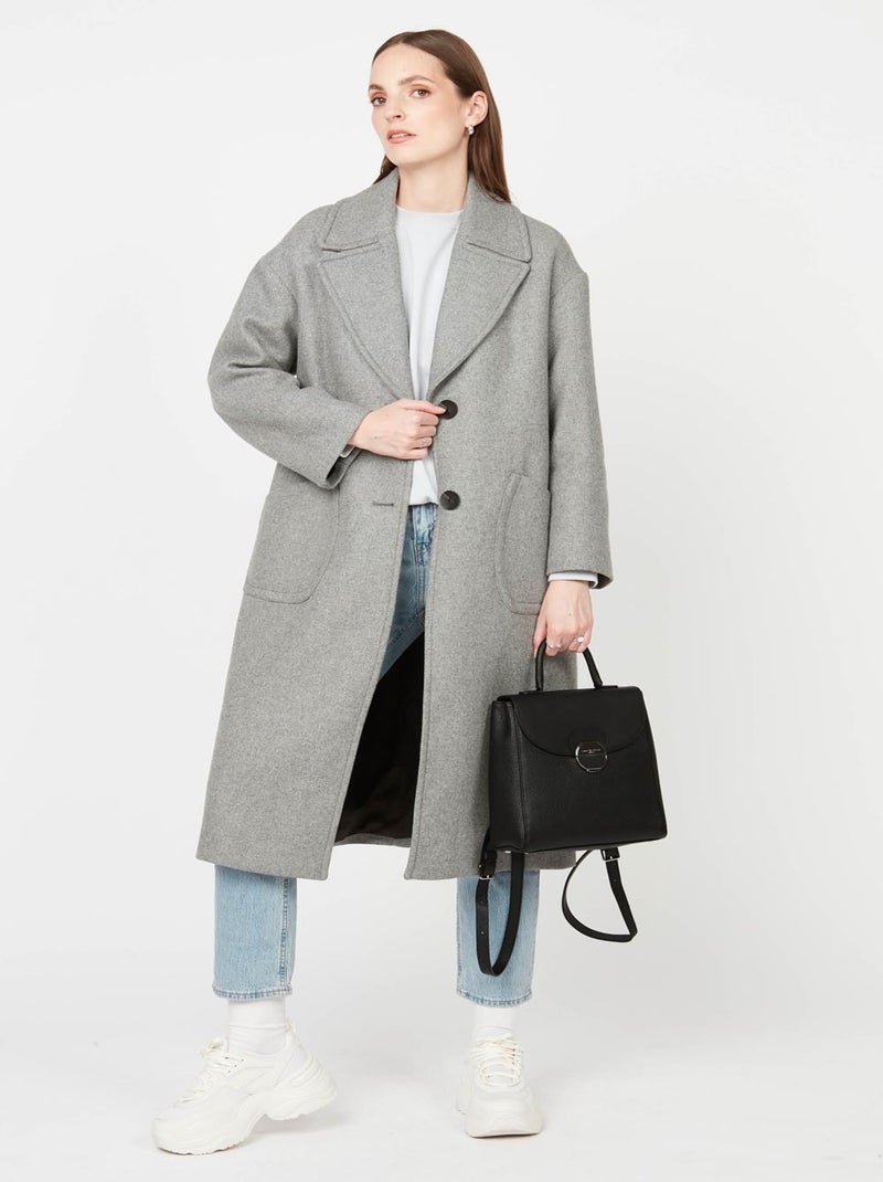 Sac à dos A rabat avec fermoir Pia Lancaster Noir - Kiabi