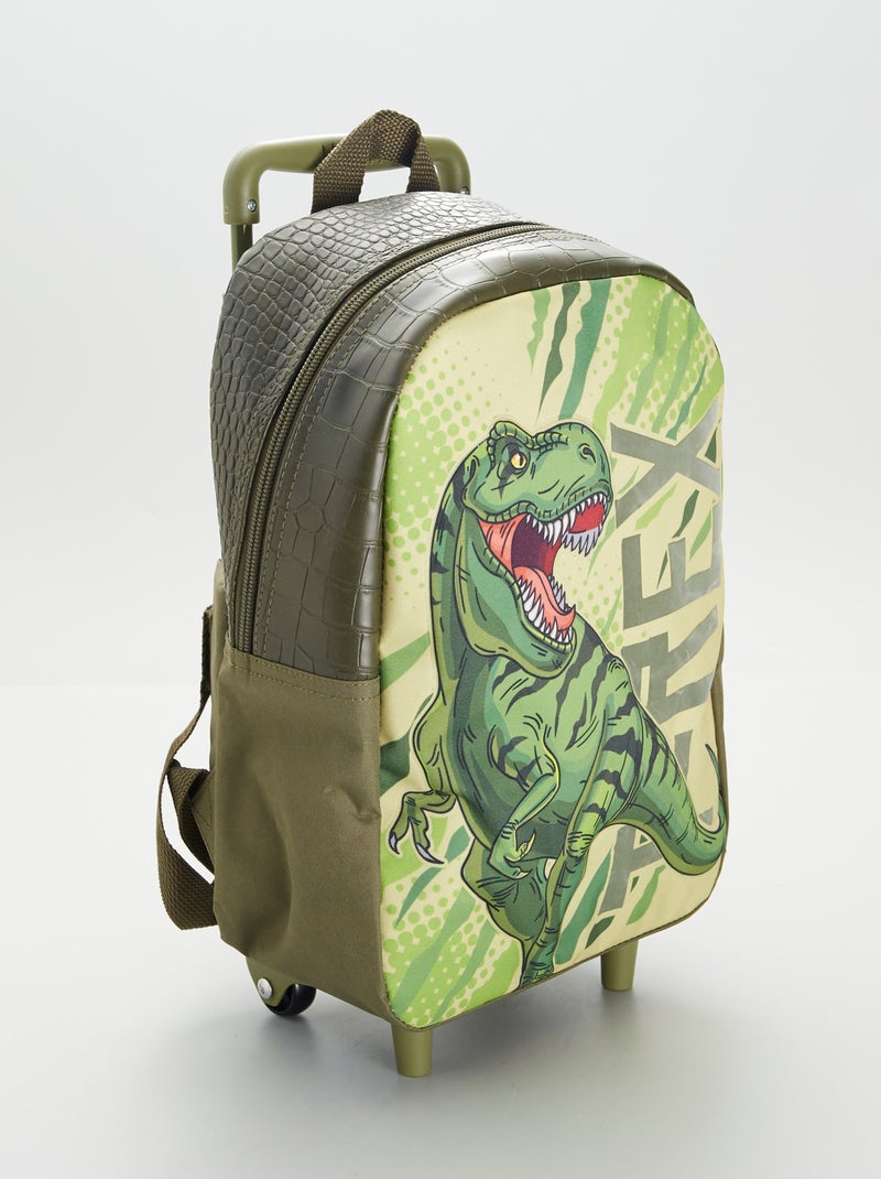 Sac à dos à roulette 'dinosaures' Vert - Kiabi