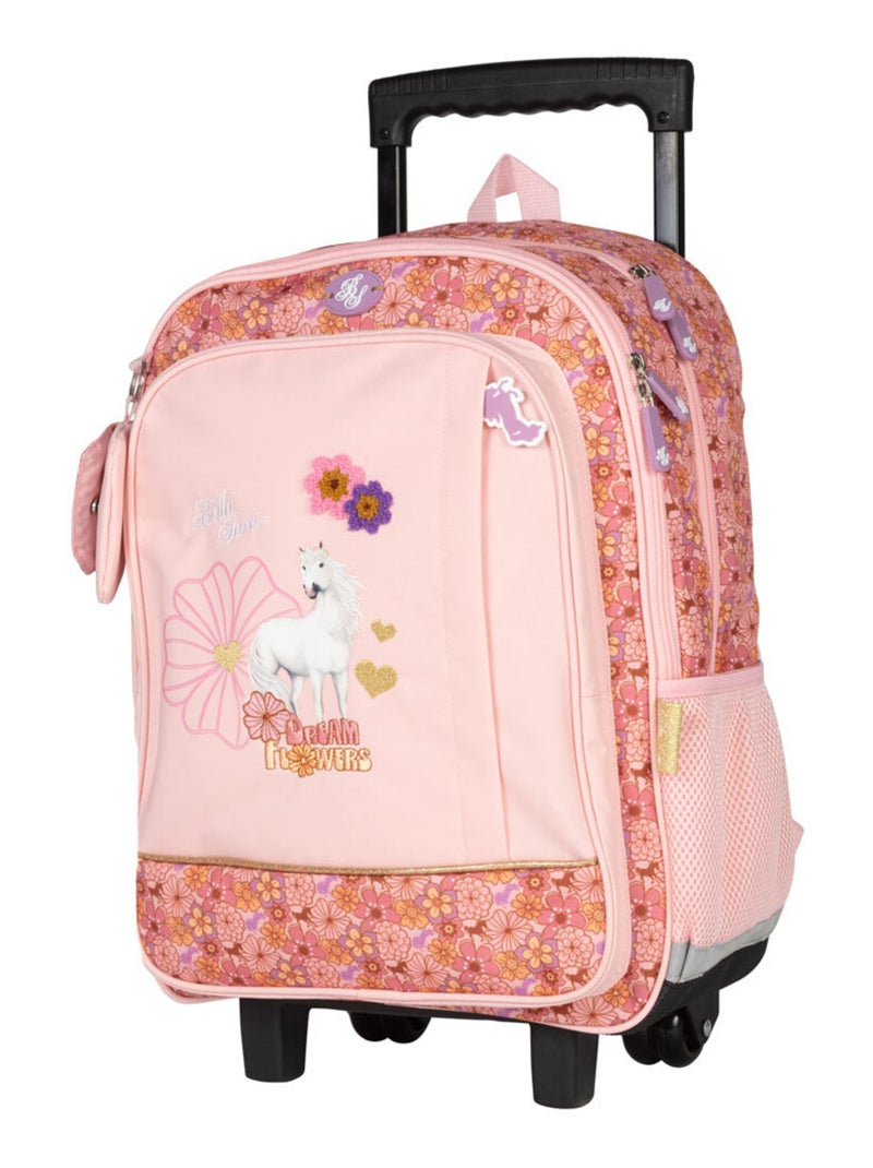 Sac à dos à roulettes - Bella Sara - Dream and Flowers Blanc Multicolore - Kiabi
