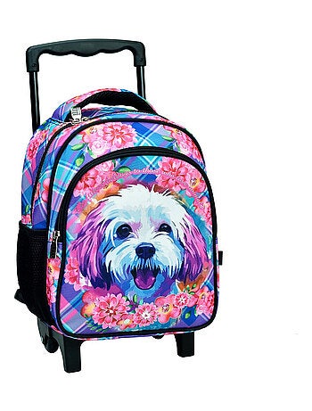 Sac à dos à roulettes - Chien Love - Trolley maternelle compact
