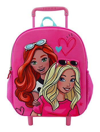 Sac à dos à roulettes - Effet brillant 3D - Barbie licence officielle