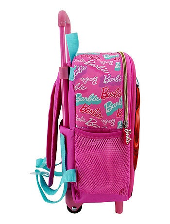 Sac à dos à roulettes - Effet brillant 3D - Barbie licence officielle