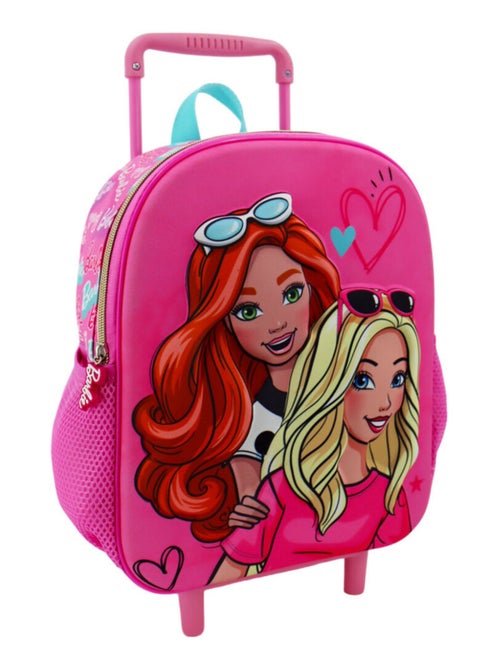 Sac à dos à roulettes - Effet brillant 3D - Barbie licence officielle - Kiabi