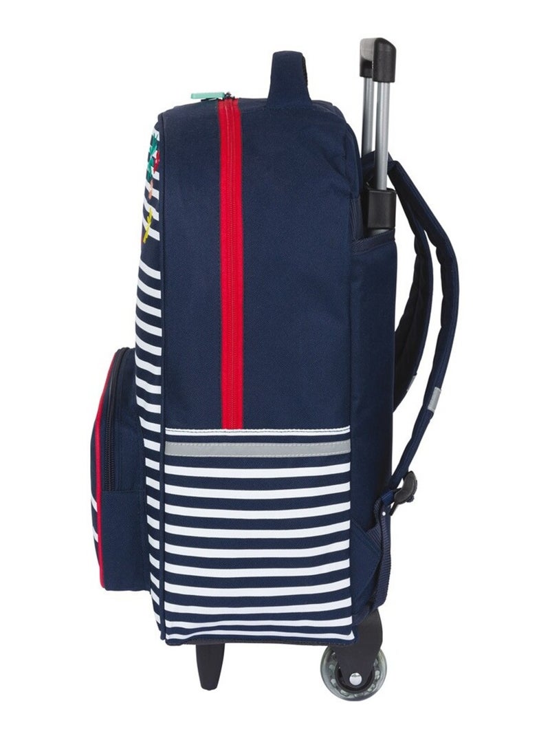 Sac à dos à roulettes - Rayé marine - LITTLE MARCEL Bleu marine - Kiabi