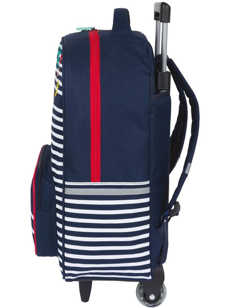 Sac à dos à roulettes - Rayé marine - LITTLE MARCEL Bleu marine - Kiabi