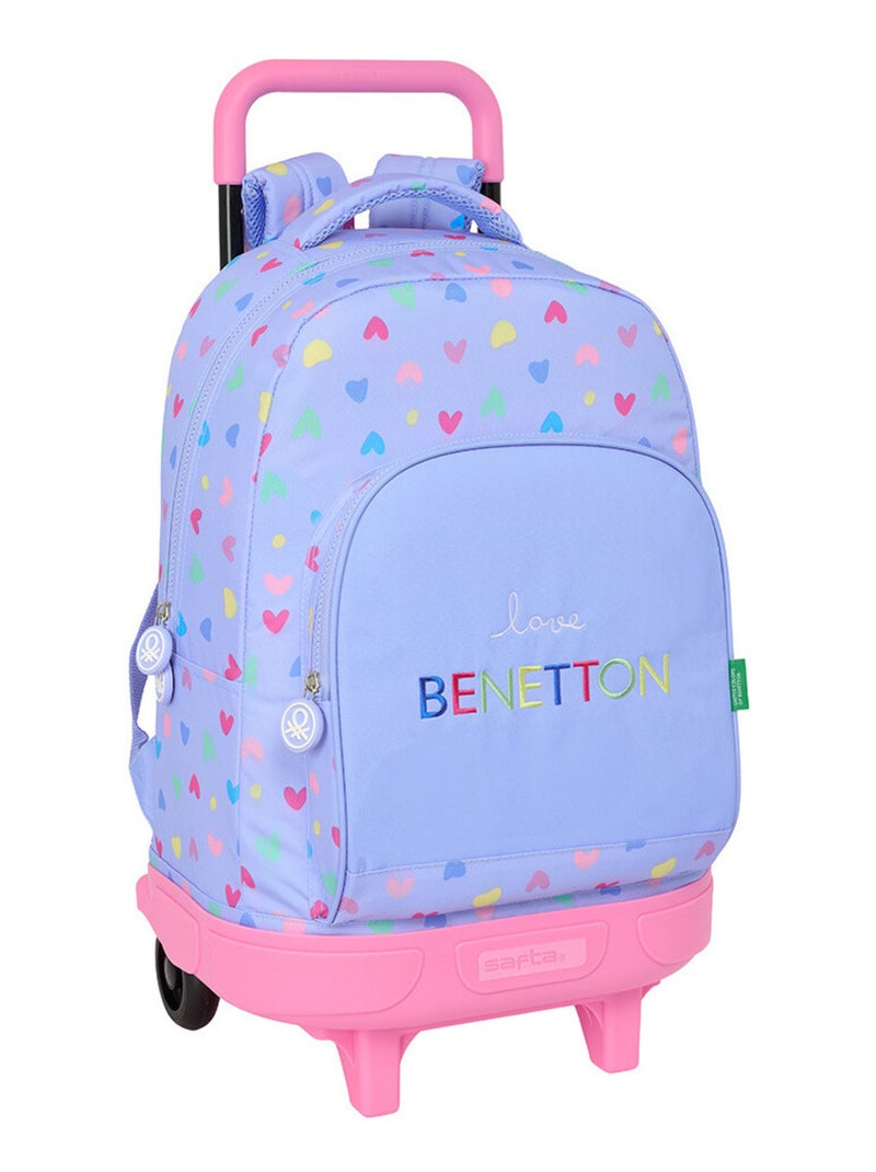 Sac à dos à roulettes - Trolley amovible PVC - Benetton Mauve lilas - Kiabi