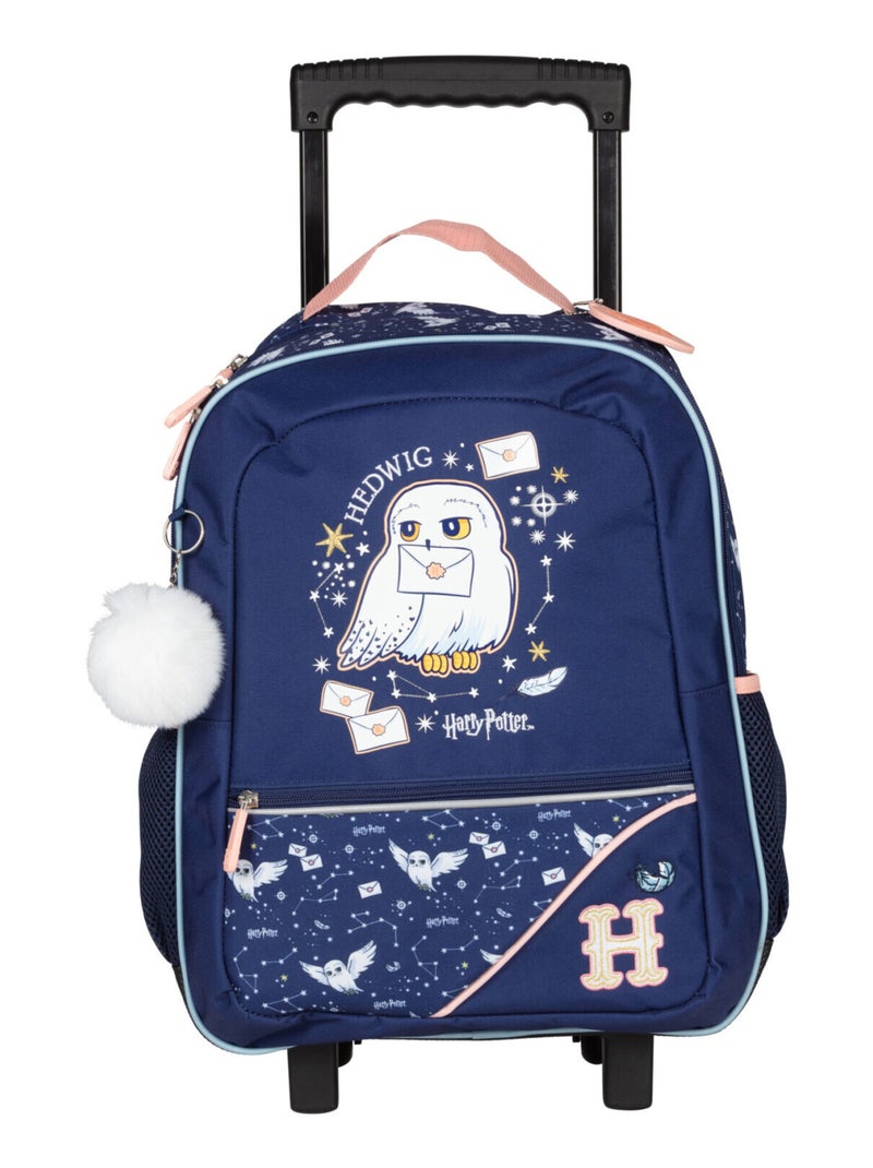 Sac à dos à roulettes 2 comp. HARRY POTTER HEDWIG Bleu gris - Kiabi