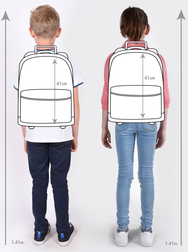 Sac A Dos À Roulettes 2 Compartiments Cameleon Blanc Orange clair - Kiabi