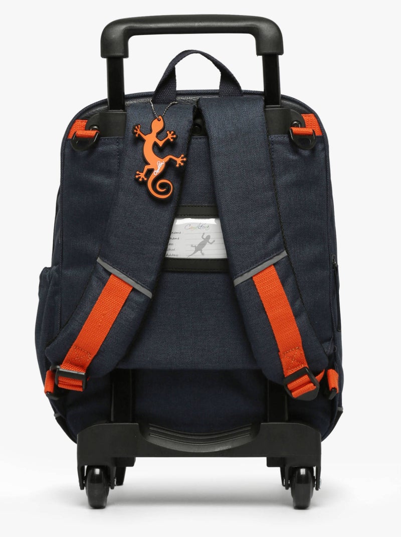 Sac A Dos À Roulettes 2 Compartiments Cameleon Blanc Orange clair - Kiabi