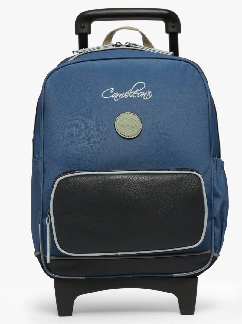 Sac A Dos À Roulettes 2 Compartiments Cameleon Bleu Vert Noir - Kiabi