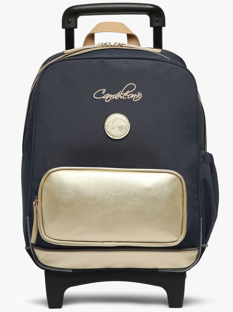 Sac A Dos À Roulettes 2 Compartiments Cameleon Noir Jaune - Kiabi