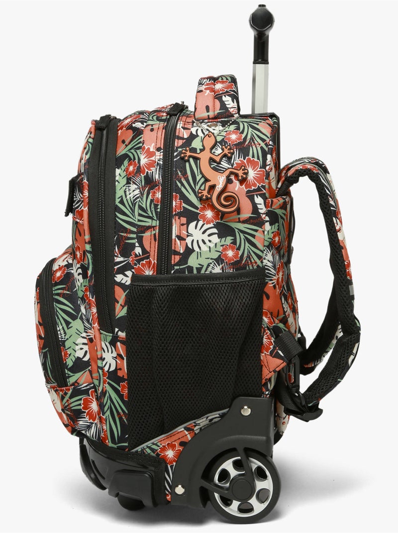 Sac A Dos À Roulettes 2 Compartiments Cameleon Polyester Recycle Noir Orange clair Blanc - Kiabi