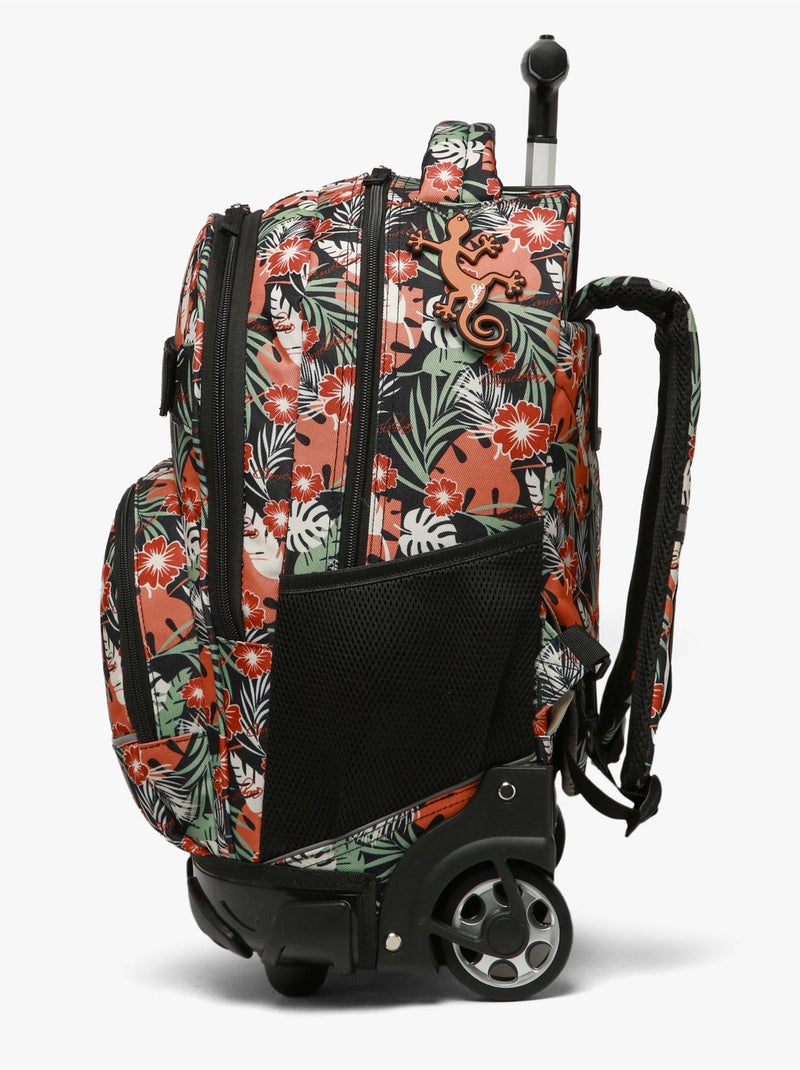 Sac A Dos À Roulettes 2 Compartiments Cameleon Polyester Recycle Noir Orange clair Blanc - Kiabi