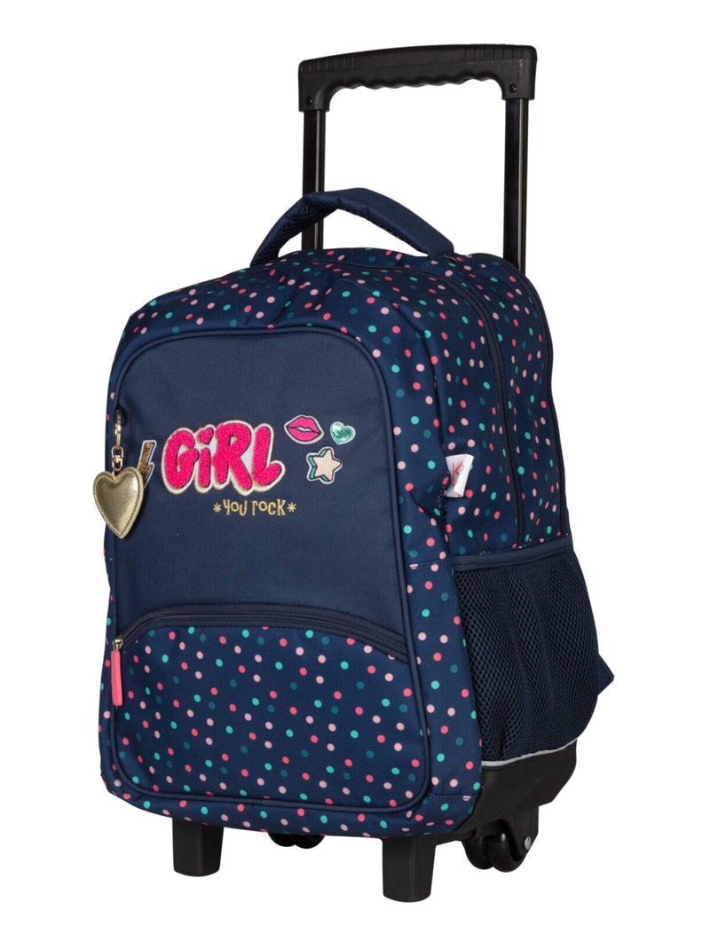 Sac à dos à roulettes 2 compartiments KIP GIRL YOU ROCK Marine/Multicolore - Kiabi