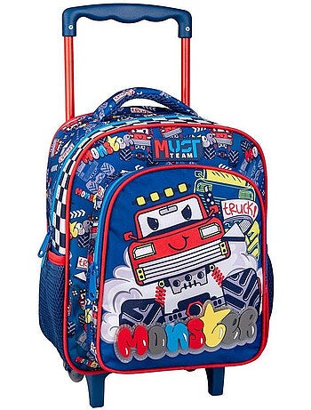 Sac à dos à roulettes 31 cm CMP monster truck – 2 poches filet