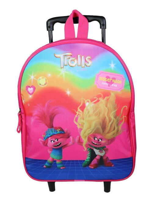 Sac à dos à roulettes 32 cm maternelle Les Trolls Rose - Kiabi