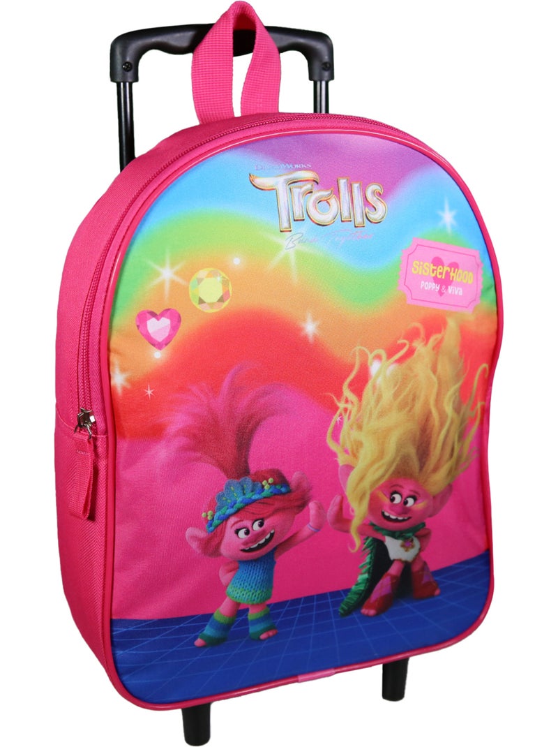 Sac à dos à roulettes 32 cm maternelle Les Trolls Rose Rose - Kiabi