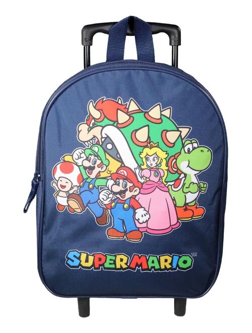 Sac à dos à roulettes 32 cm maternelle Super Mario Bleu - Kiabi