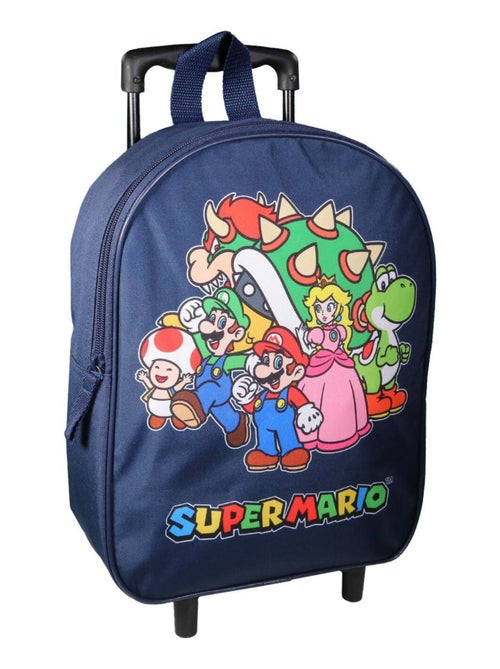 Sac à dos à roulettes 32 cm maternelle Super Mario Bleu - Kiabi
